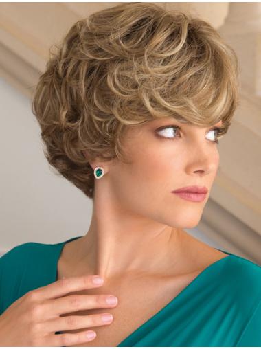 Monofilament Short Synthetic Classic Blonde Curly Hair Wig