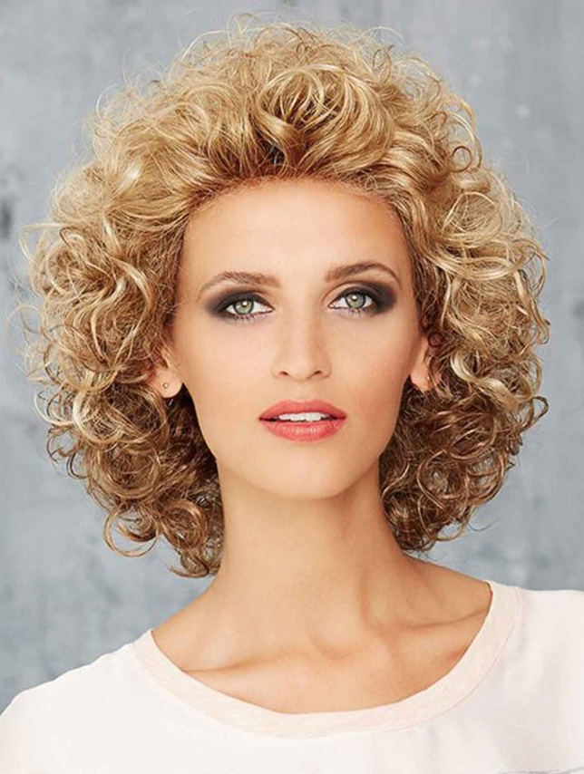 Synthetic Curly Without Bangs 12" Ideal Lace Front Wigs