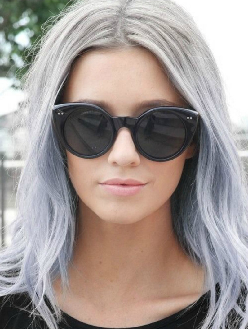 Ideal 18 Inches Straight Lace Front Synthetic Long Wigs Grey