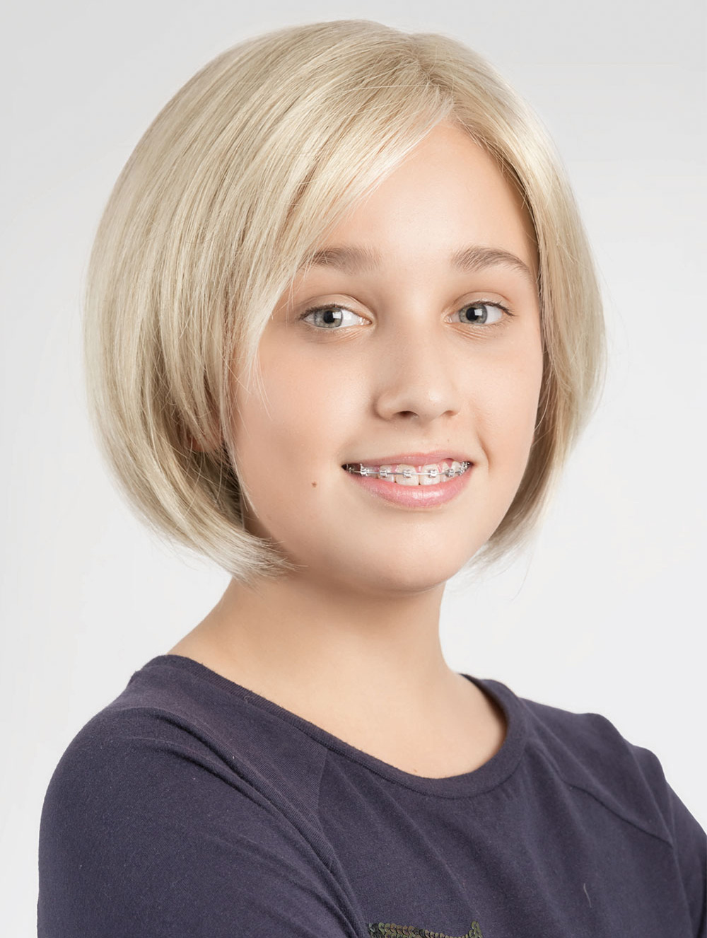 Bobs Wigs Platinum Blonde 100 HandTied Straight Fabulous Kids Wigs